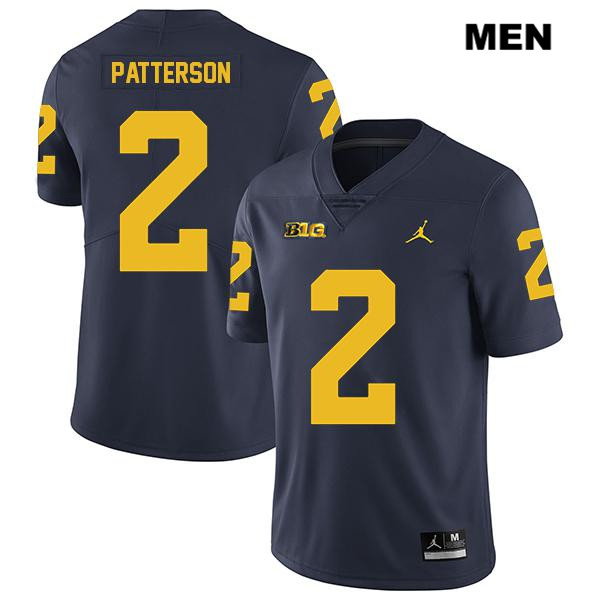 Men's NCAA Michigan Wolverines Shea Patterson #2 Navy Jordan Brand Authentic Stitched Legend Football College Jersey WF25E25NF